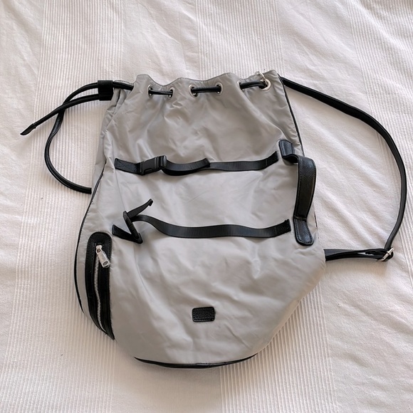 Co-lab Gray and Neon Yellow Nylon Large Travel Tote Bag with Zippered Pockets - Picture 2 of 11